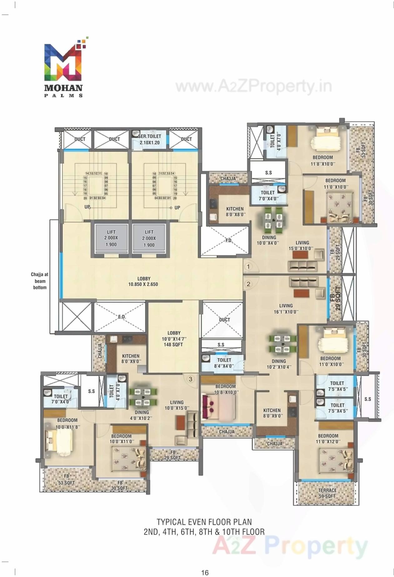 Layout of real estate project Mohan Palms located at Navi-mumbai-m-corp, Thane, Maharashtra