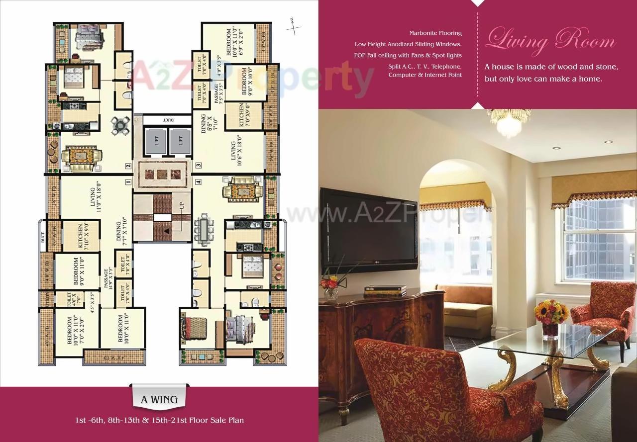 Layout of real estate project Neminath Heights located at Mirabhayandar-m-corp, Thane, Maharashtra