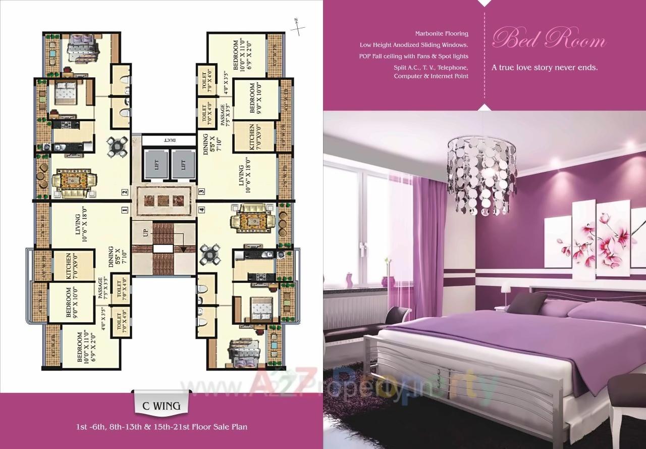 Layout of real estate project Neminath Heights located at Mirabhayandar-m-corp, Thane, Maharashtra