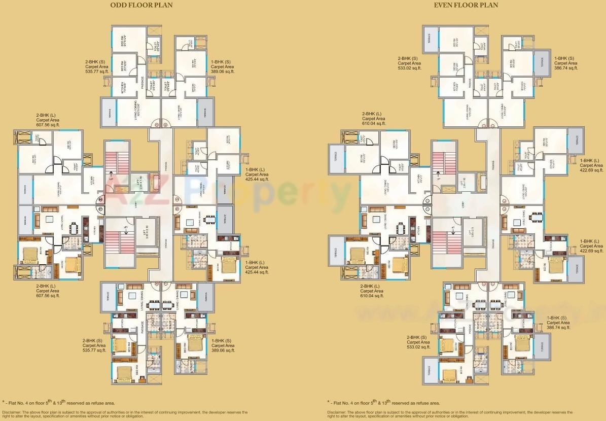 Layout of real estate project Neptune Triveni Sangam located at Kalyandombivali-m-corp, Thane, Maharashtra