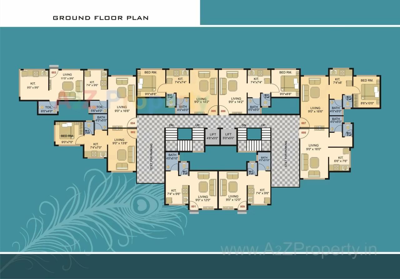 Layout of real estate project Om Krishna Heights located at Badlapur-m-cl, Thane, Maharashtra