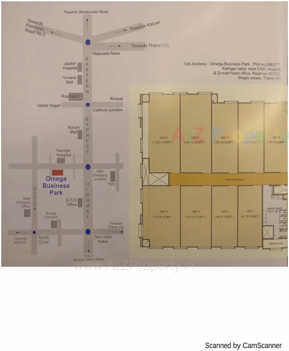 Layout of real estate project Omega Business Park located at Thane-m-corp, Thane, Maharashtra