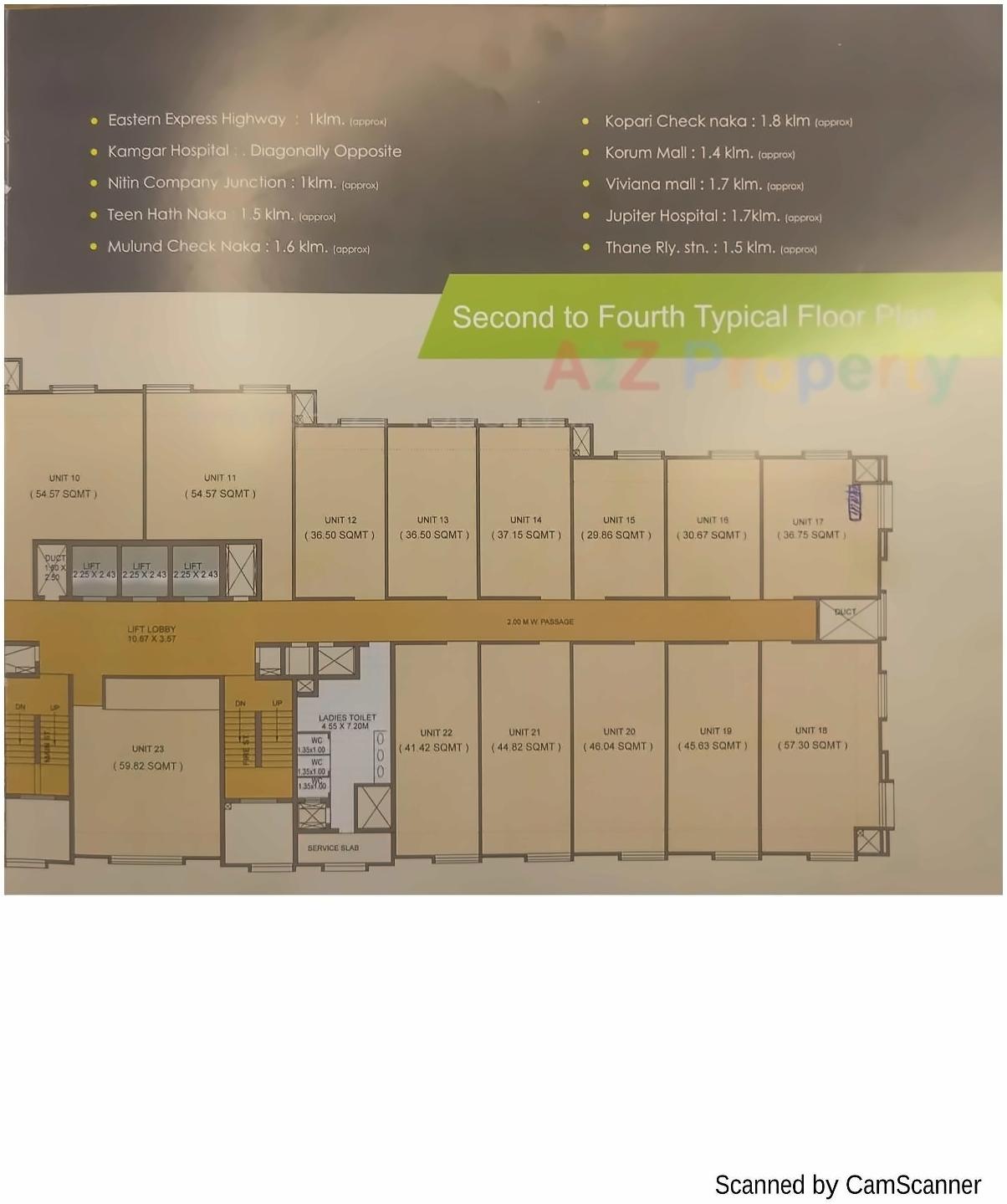 Layout of real estate project Omega Business Park located at Thane-m-corp, Thane, Maharashtra