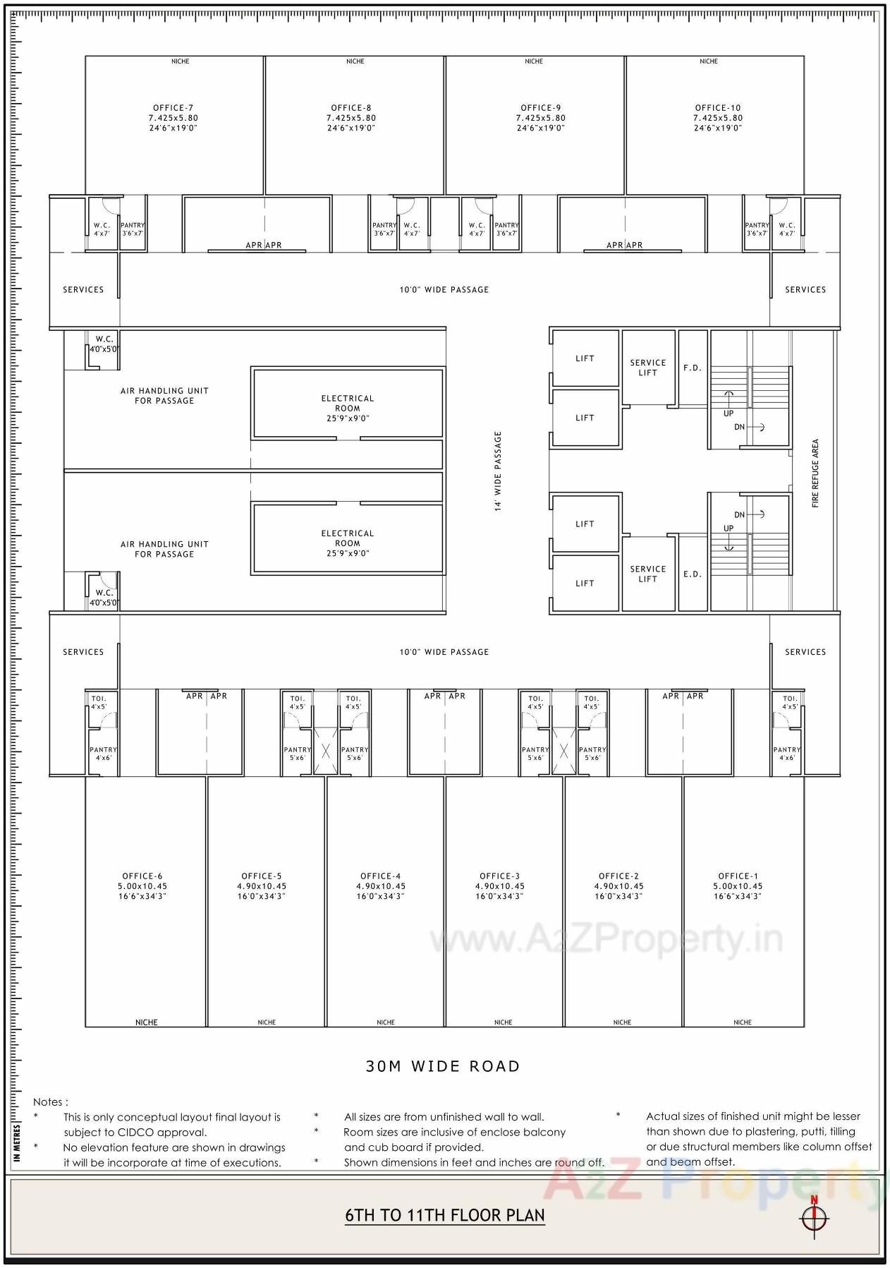 Layout of real estate project One Platinum located at Navi-mumbai-m-corp, Thane, Maharashtra