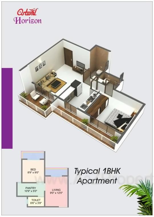 Layout of real estate project Ostwal Horizon located at Mirabhayandar-m-corp, Thane, Maharashtra