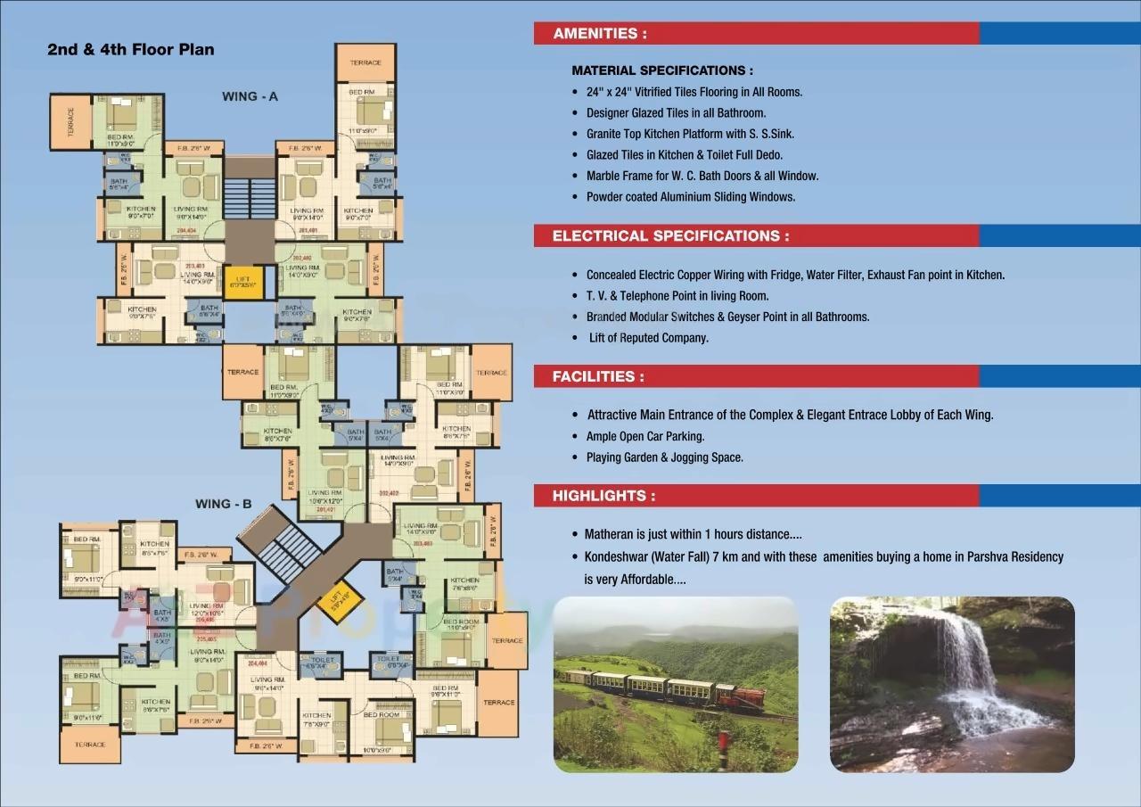 Layout of real estate project Parshva Residency located at Badlapur-m-cl, Thane, Maharashtra