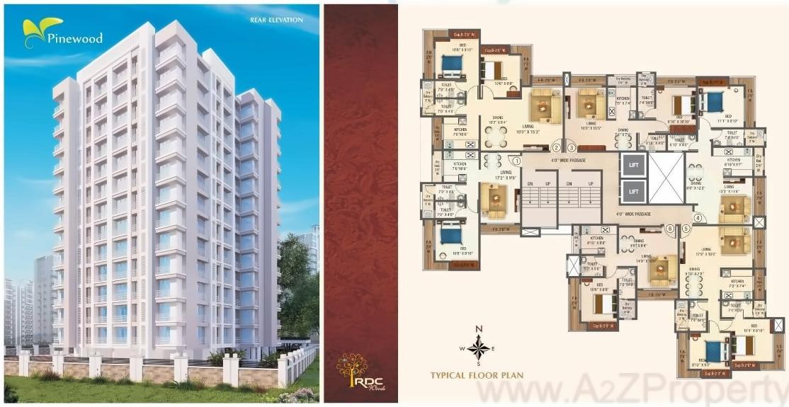 Layout of real estate project Pine Wood located at Thane-m-corp, Thane, Maharashtra