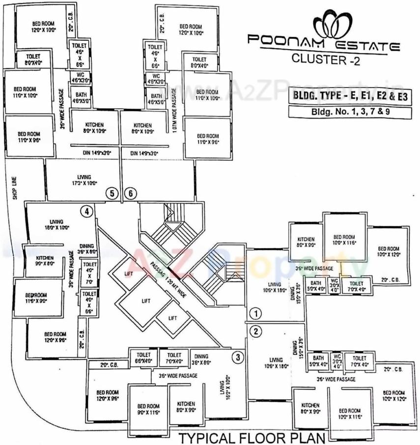 Layout of real estate project Poonam Estate Cl Blg 7 located at Mirabhayandar-m-corp, Thane, Maharashtra