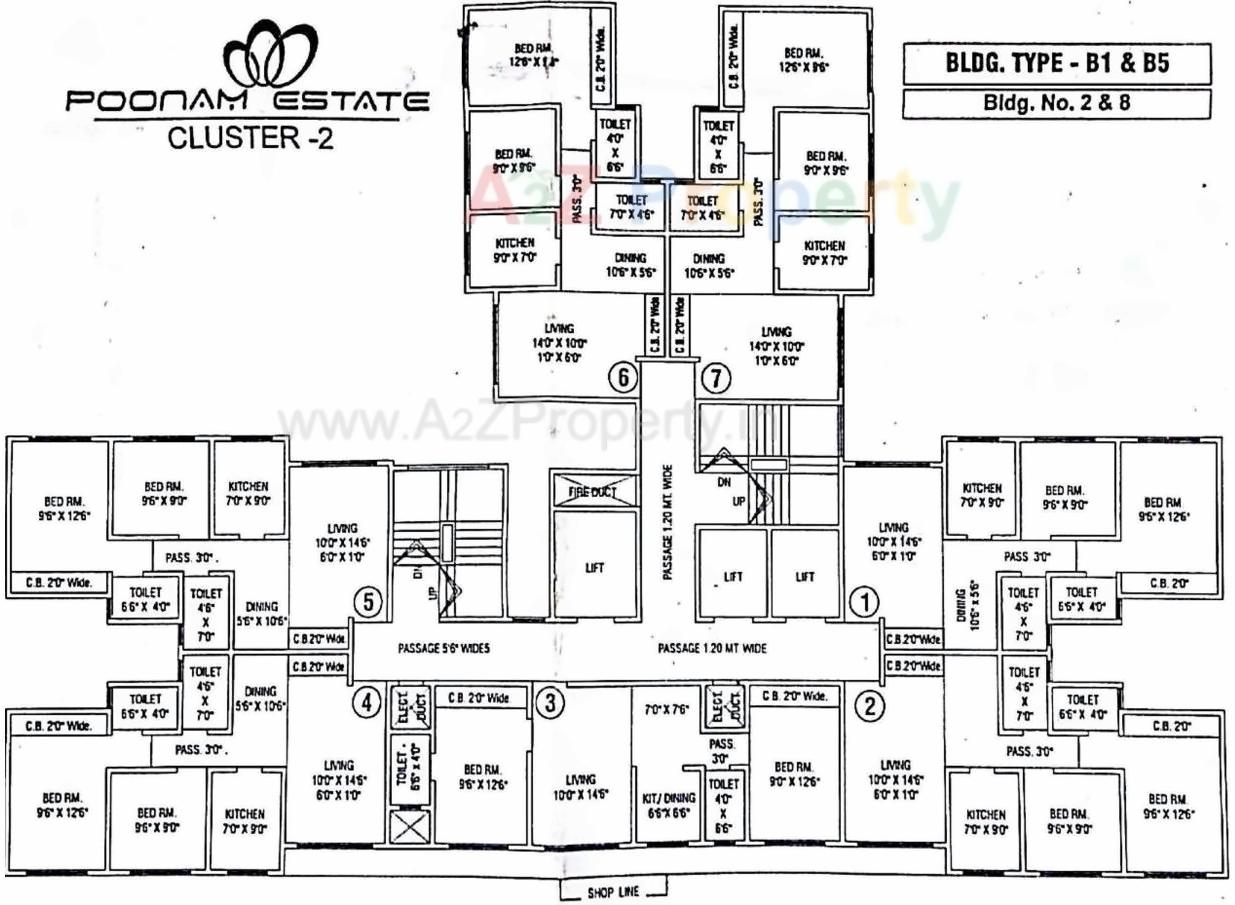 Layout of real estate project Poonam Estate Cl Blg 7 located at Mirabhayandar-m-corp, Thane, Maharashtra