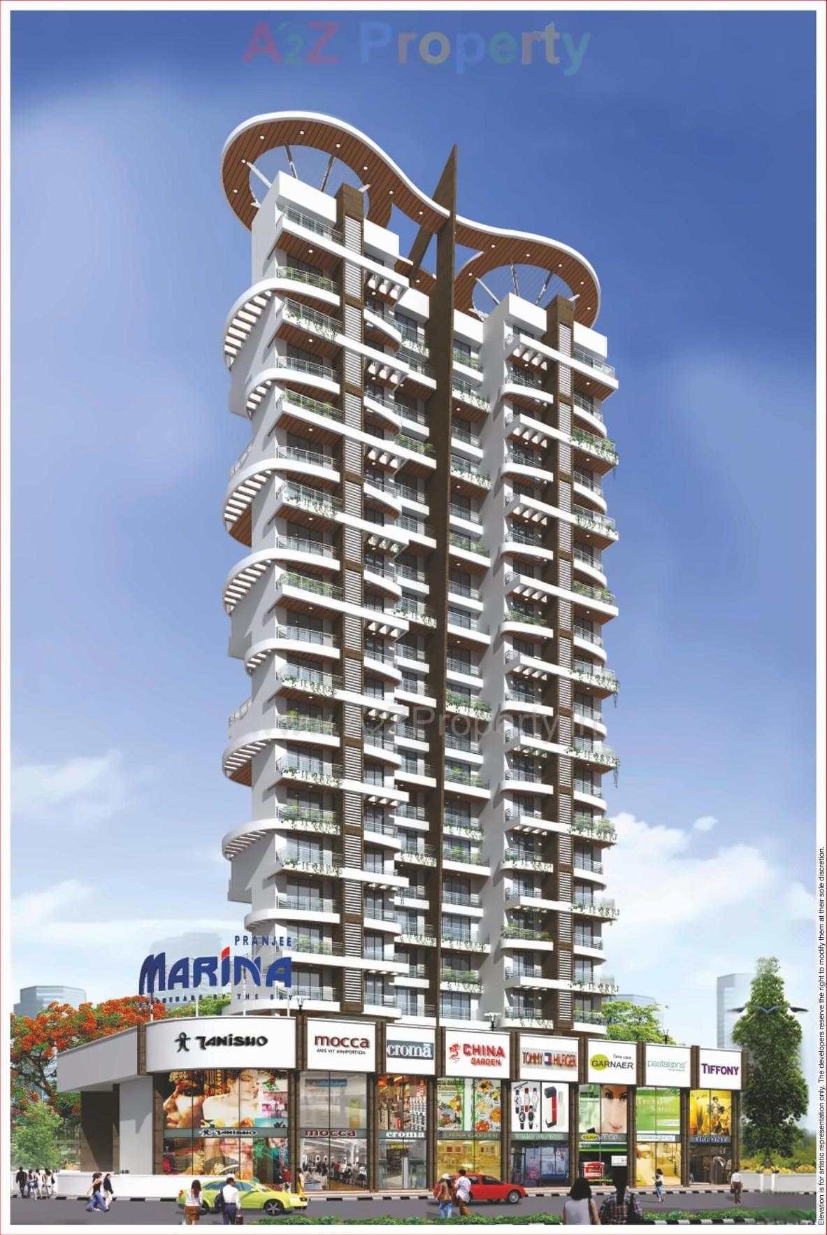 3D Elevation of real estate project Pranjee Marina located at Navi-mumbai-m-corp, Thane, Maharashtra