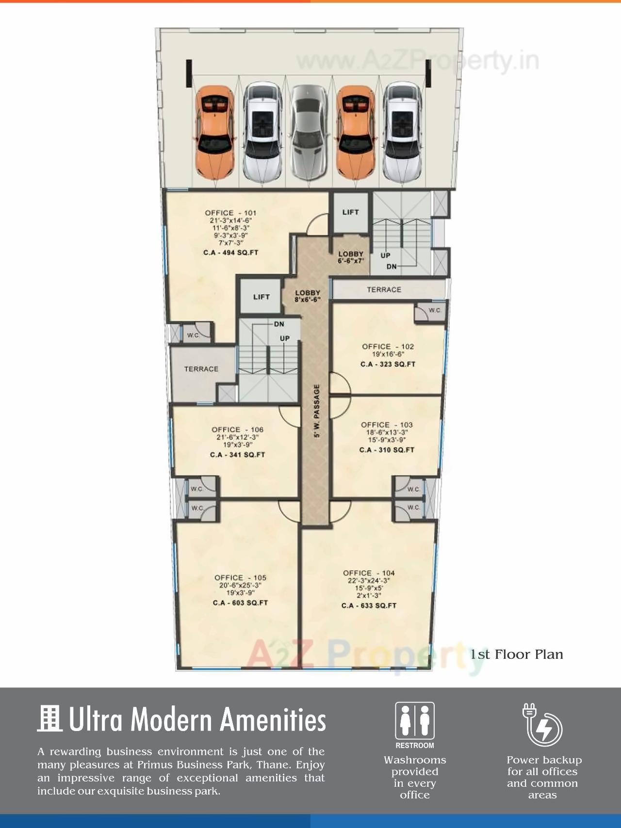 Layout of real estate project Primus Business Park located at Thane-m-corp, Thane, Maharashtra