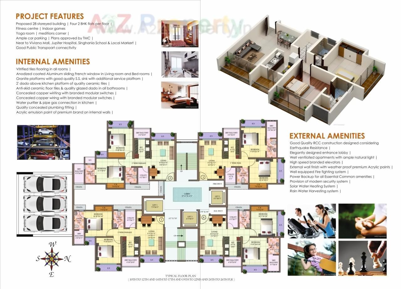 Layout of real estate project Puneet Kanchanganga Floor 26 To Floor located at Thane-m-corp, Thane, Maharashtra