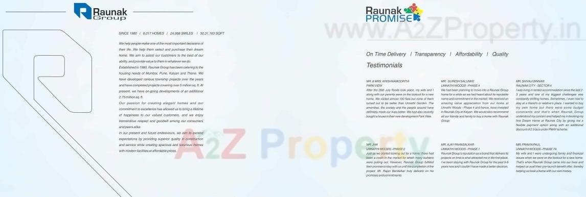  of real estate project Raunak Residency located at Thane-m-corp, Thane, Maharashtra