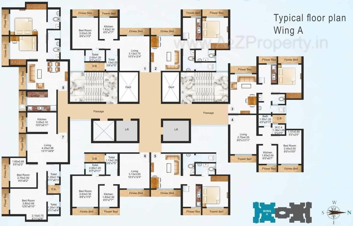 Layout of real estate project Raunak Residency located at Thane-m-corp, Thane, Maharashtra