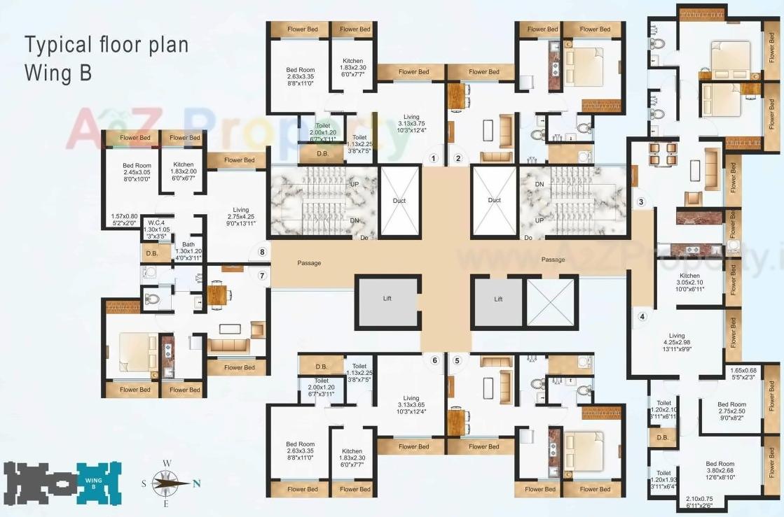 Layout of real estate project Raunak Residency located at Thane-m-corp, Thane, Maharashtra