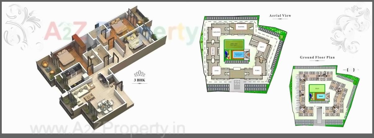 Layout of real estate project Royal Garden located at Katemanevali, Thane, Maharashtra