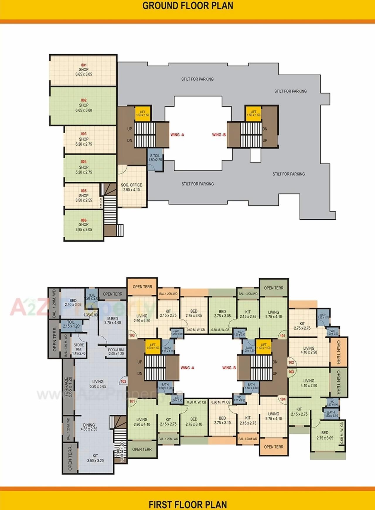 Layout of real estate project Sai Anandi Heights located at Katemanevali, Thane, Maharashtra