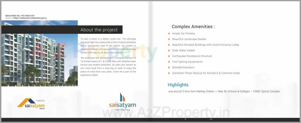  of real estate project Sai Satyam Residency located at Kalyan, Thane, Maharashtra