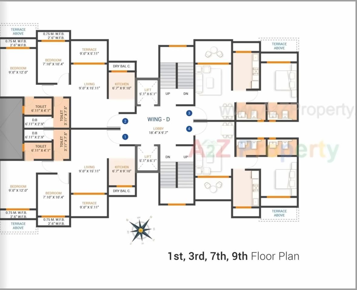 Layout of real estate project Sai Satyam Residency located at Kalyan, Thane, Maharashtra