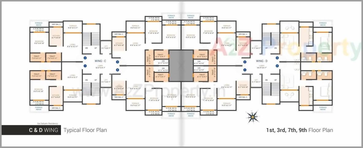 Layout of real estate project Sai Satyam Residency located at Kalyan, Thane, Maharashtra