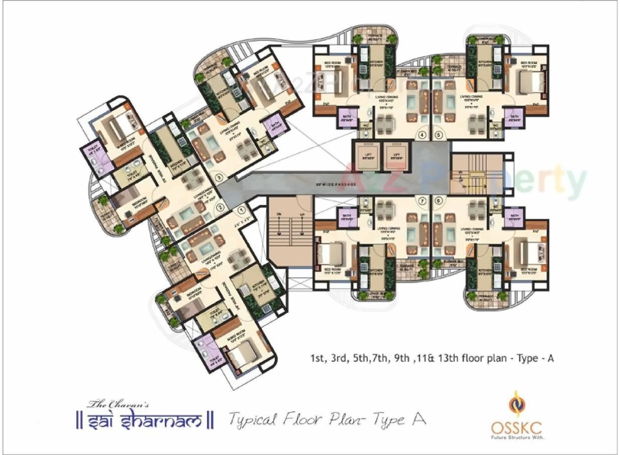 Layout of real estate project Sai Sharnam located at Kalyandombivali-m-corp, Thane, Maharashtra