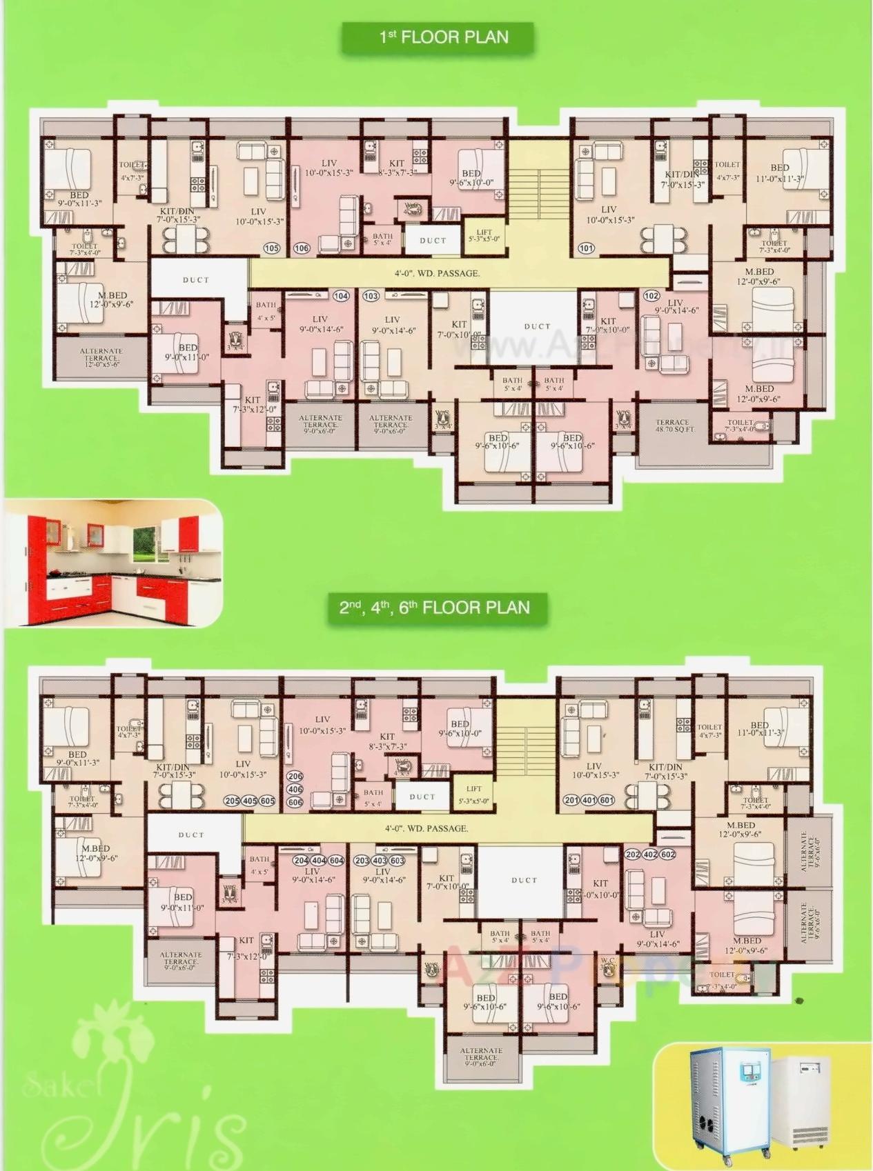 Layout of real estate project Saket Iris located at Katemanevali, Thane, Maharashtra