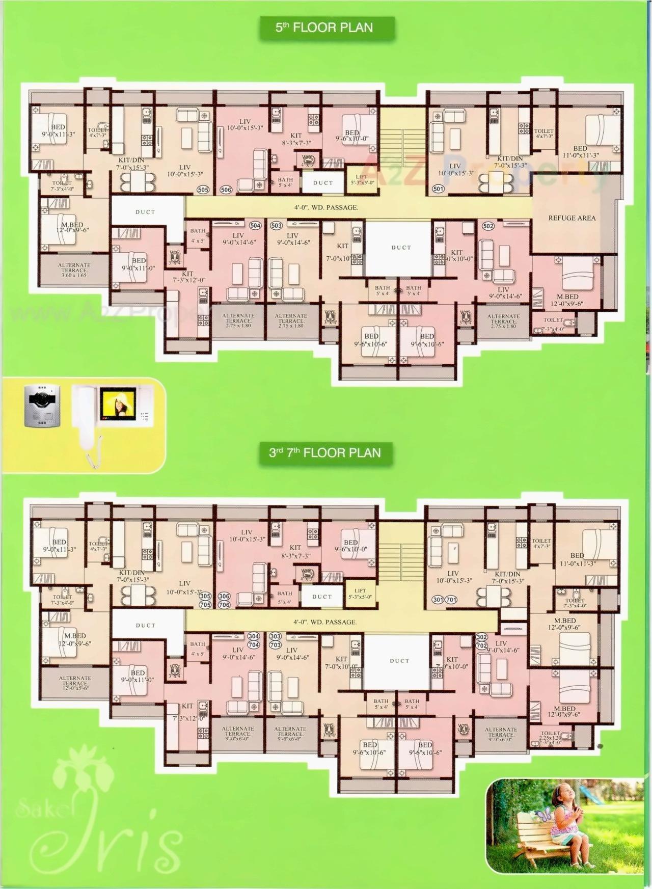 Layout of real estate project Saket Iris located at Katemanevali, Thane, Maharashtra