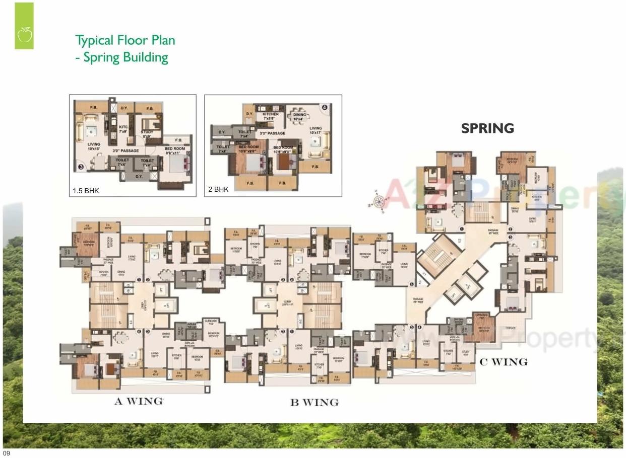 Layout of real estate project Sanghvi S3 Ecocity Woods located at Mirabhayandar-m-corp, Thane, Maharashtra