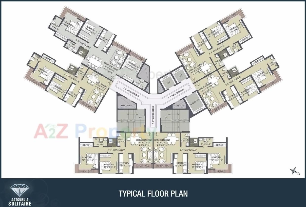 Layout of real estate project Satgurus Solitaire located at Thane-m-corp, Thane, Maharashtra