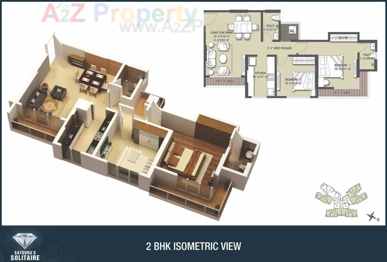 Layout of real estate project Satgurus Solitaire located at Thane-m-corp, Thane, Maharashtra