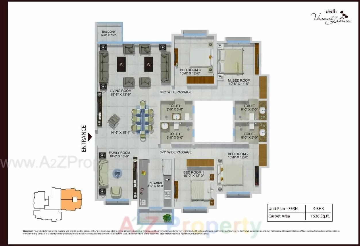 Layout of real estate project Sheth Vasant Lawns located at Thane-m-corp, Thane, Maharashtra