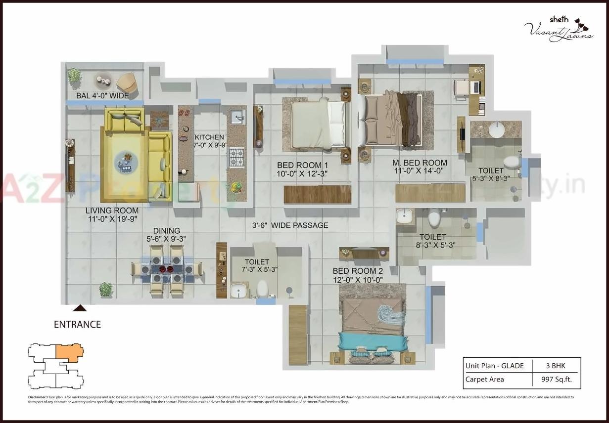 Layout of real estate project Sheth Vasant Lawns located at Thane-m-corp, Thane, Maharashtra