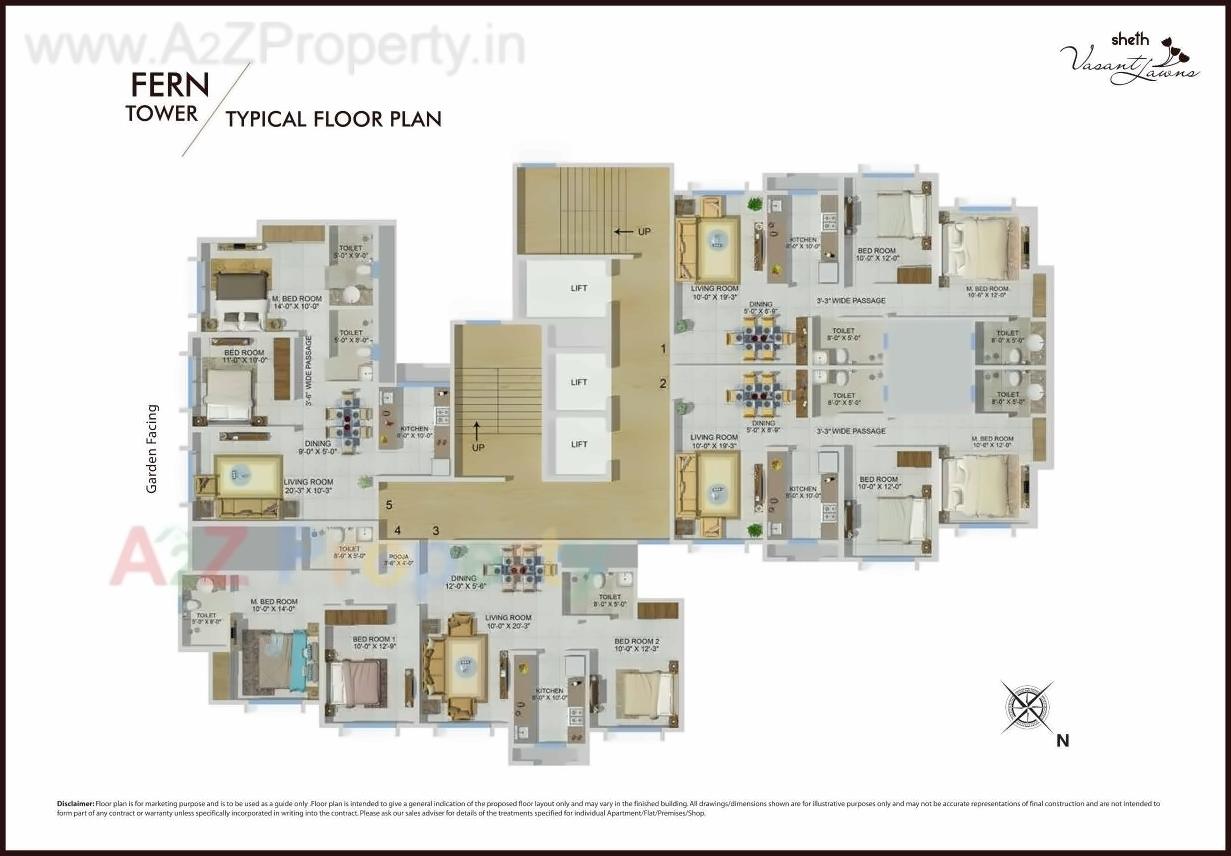 Layout of real estate project Sheth Vasant Lawns located at Thane-m-corp, Thane, Maharashtra