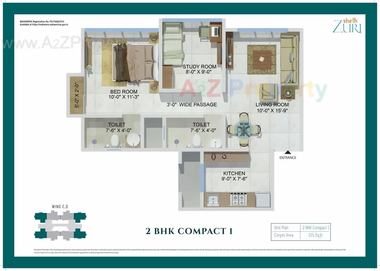 Layout of real estate project Sheth Zuri located at Thane-m-corp, Thane, Maharashtra