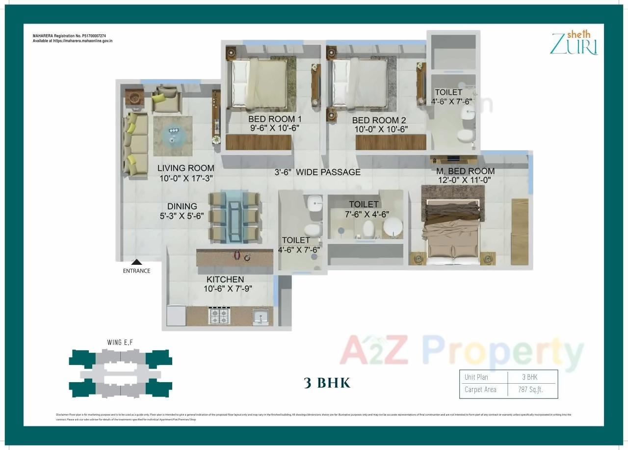 Layout of real estate project Sheth Zuri located at Thane-m-corp, Thane, Maharashtra