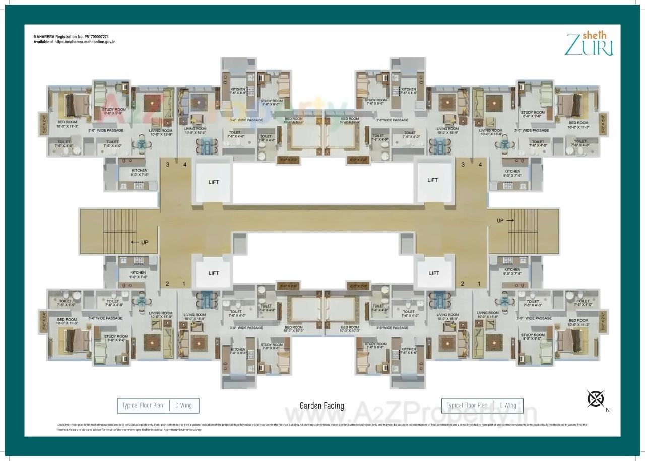 Layout of real estate project Sheth Zuri located at Thane-m-corp, Thane, Maharashtra