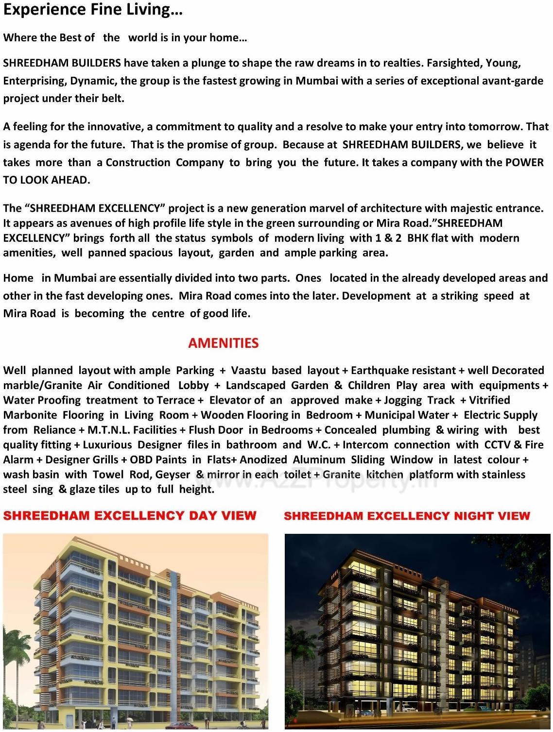  of real estate project Shreedham Excellency located at Mirabhayandar-m-corp, Thane, Maharashtra