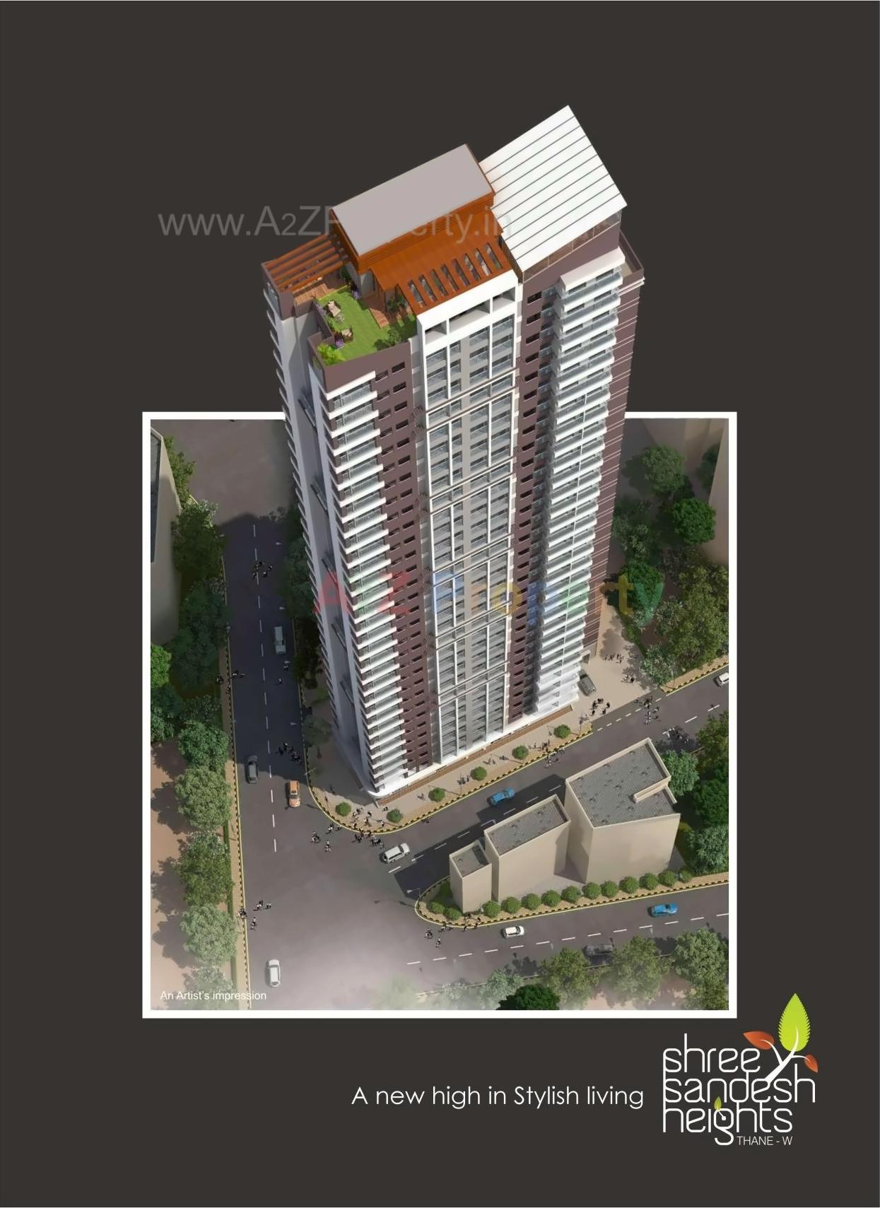3D Elevation of real estate project Shreesandesh Heights located at Vartaknagar, Thane, Maharashtra