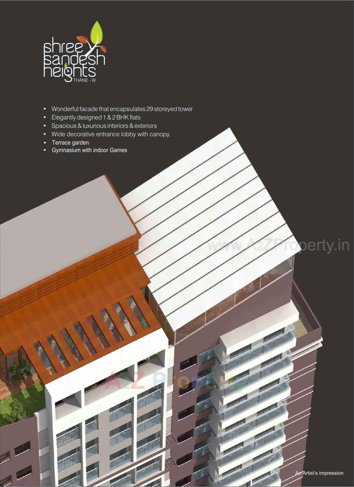 3D Elevation of real estate project Shreesandesh Heights located at Vartaknagar, Thane, Maharashtra