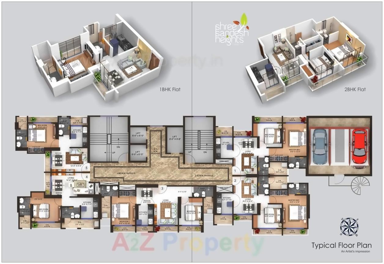 Layout of real estate project Shreesandesh Heights located at Vartaknagar, Thane, Maharashtra