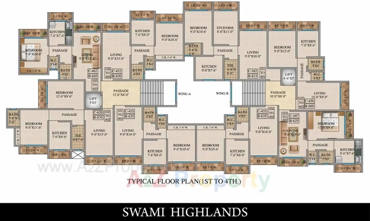 Layout of real estate project Swami Highlands located at Badlapur-m-cl, Thane, Maharashtra