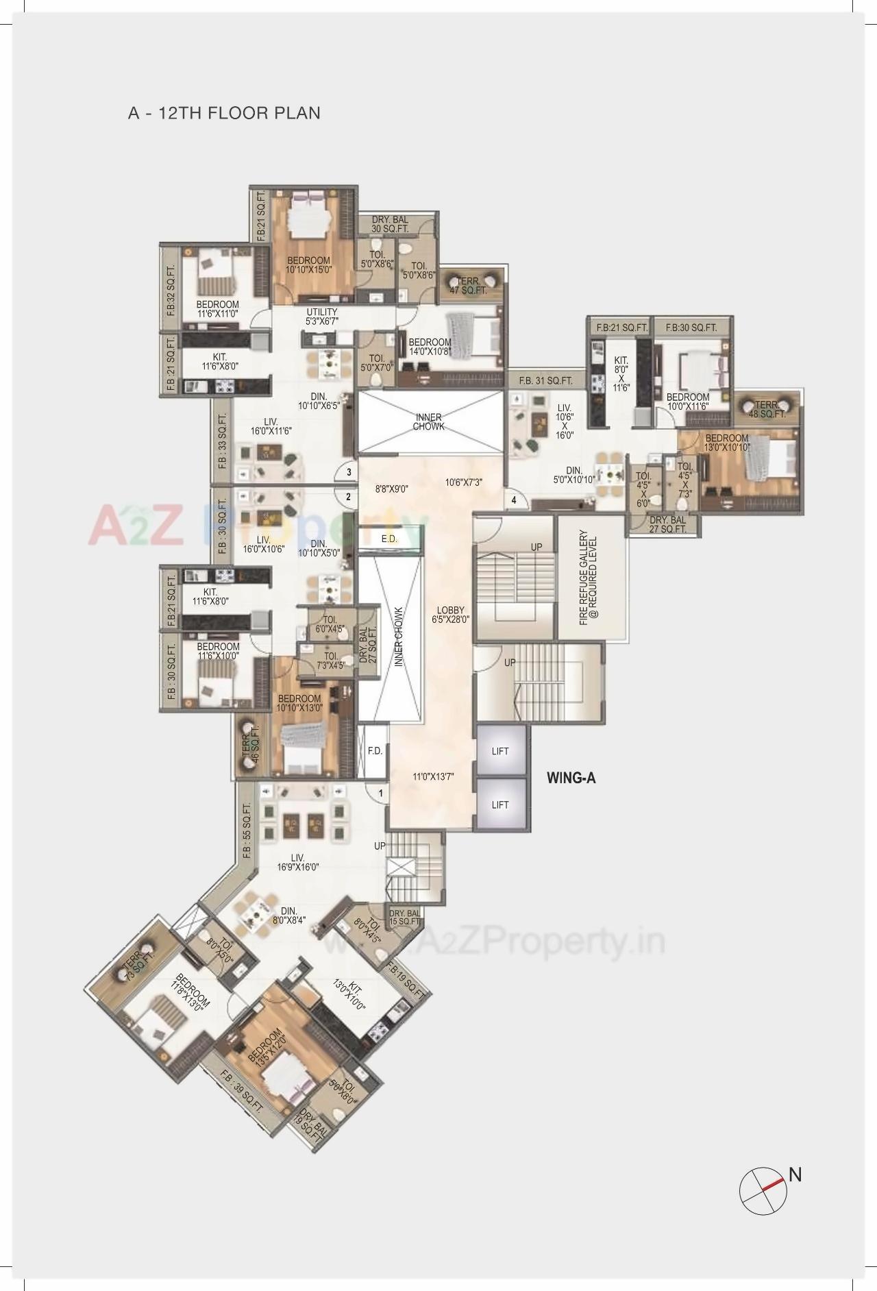 Layout of real estate project The Palms located at Navi-mumbai-m-corp, Thane, Maharashtra