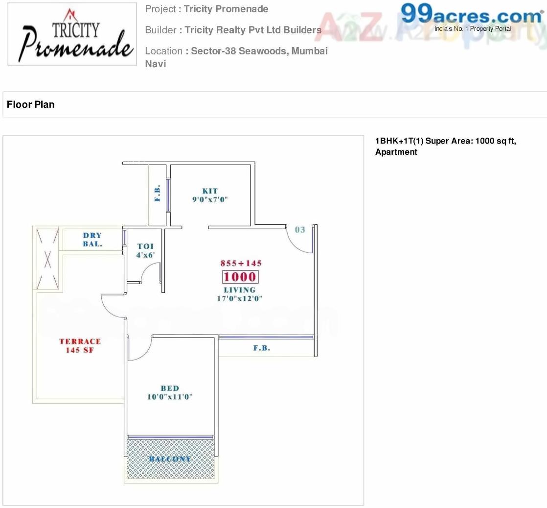  of real estate project Tricity Promenade located at Navi-mumbai-m-corp, Thane, Maharashtra