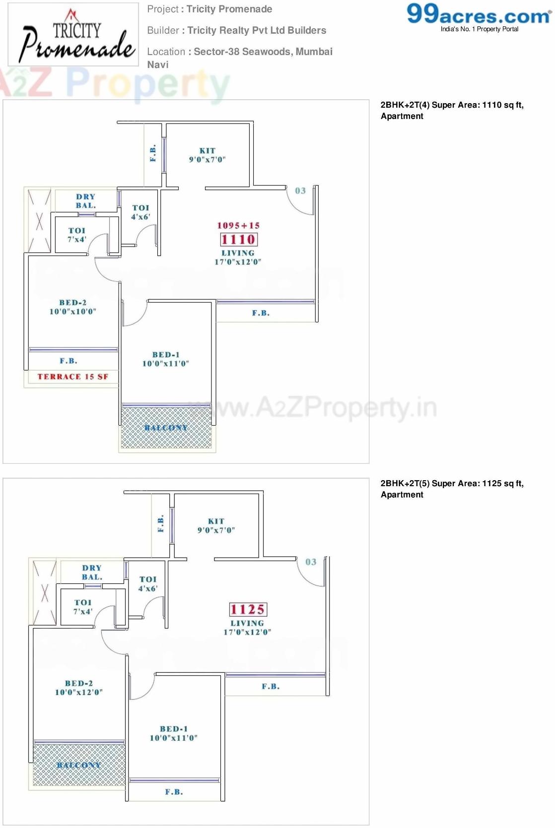 Layout of real estate project Tricity Promenade located at Navi-mumbai-m-corp, Thane, Maharashtra