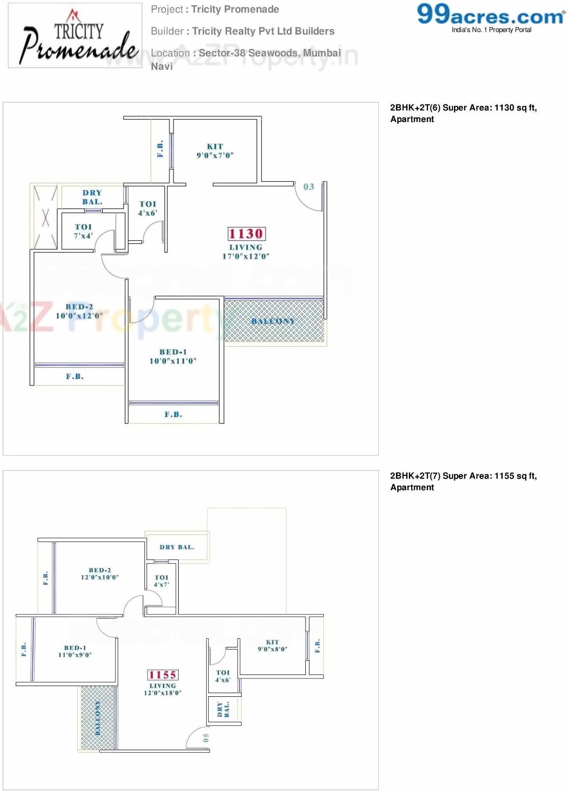 Layout of real estate project Tricity Promenade located at Navi-mumbai-m-corp, Thane, Maharashtra
