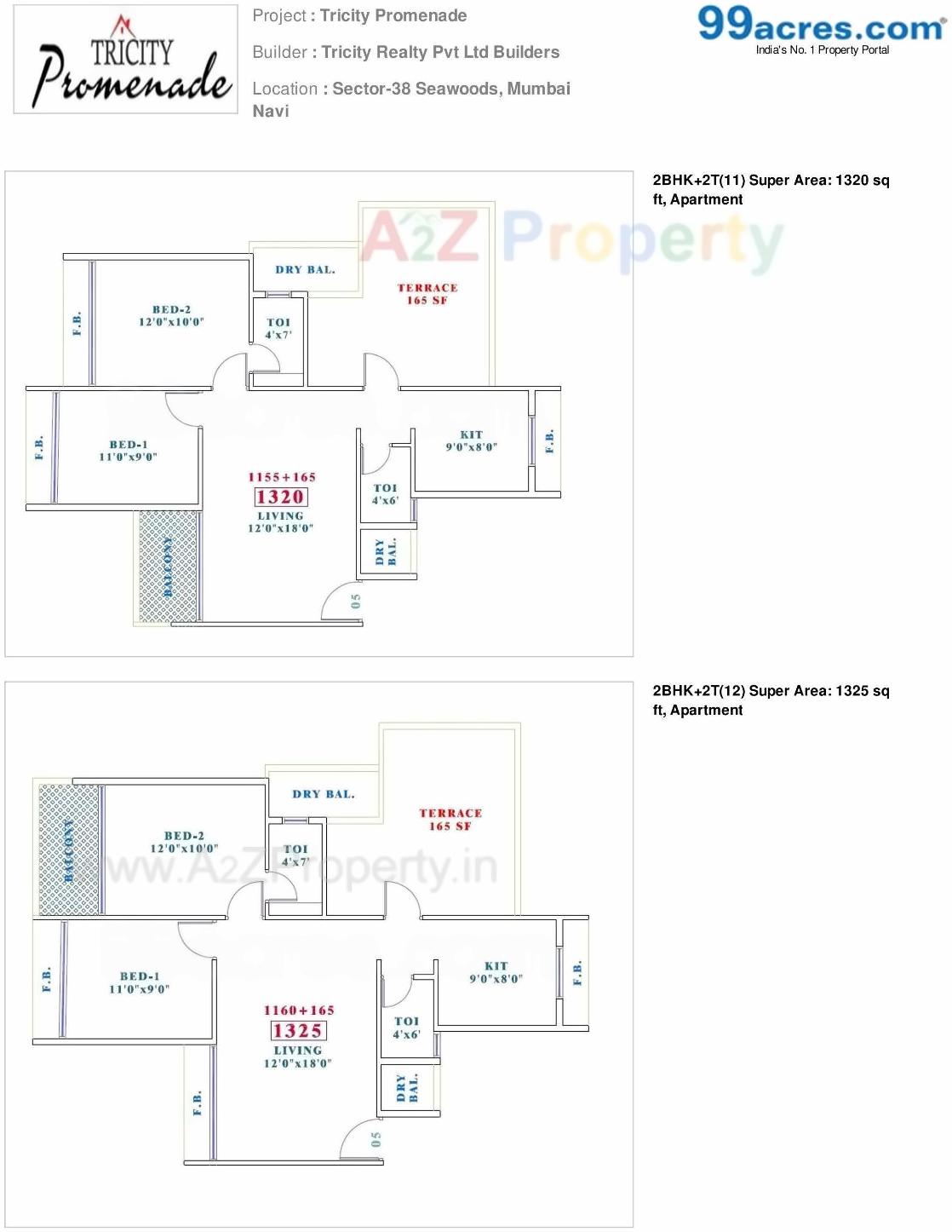 Layout of real estate project Tricity Promenade located at Navi-mumbai-m-corp, Thane, Maharashtra