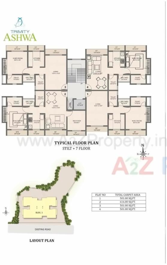 Layout of real estate project Trimity Ashwa located at Thane-m-corp, Thane, Maharashtra