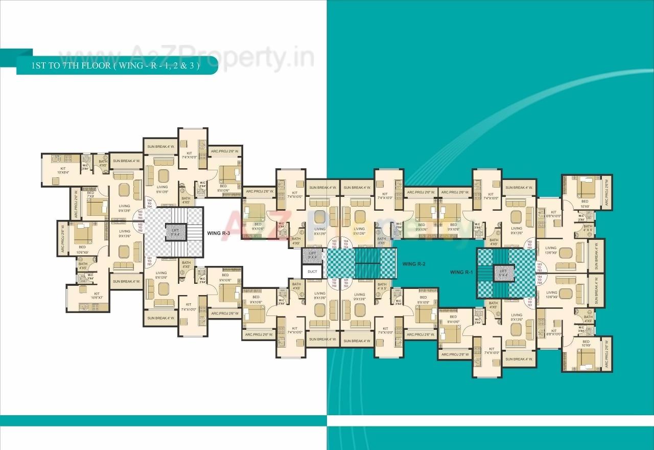 Layout of real estate project Trinity Galaxy R1 R located at Badlapur-m-cl, Thane, Maharashtra