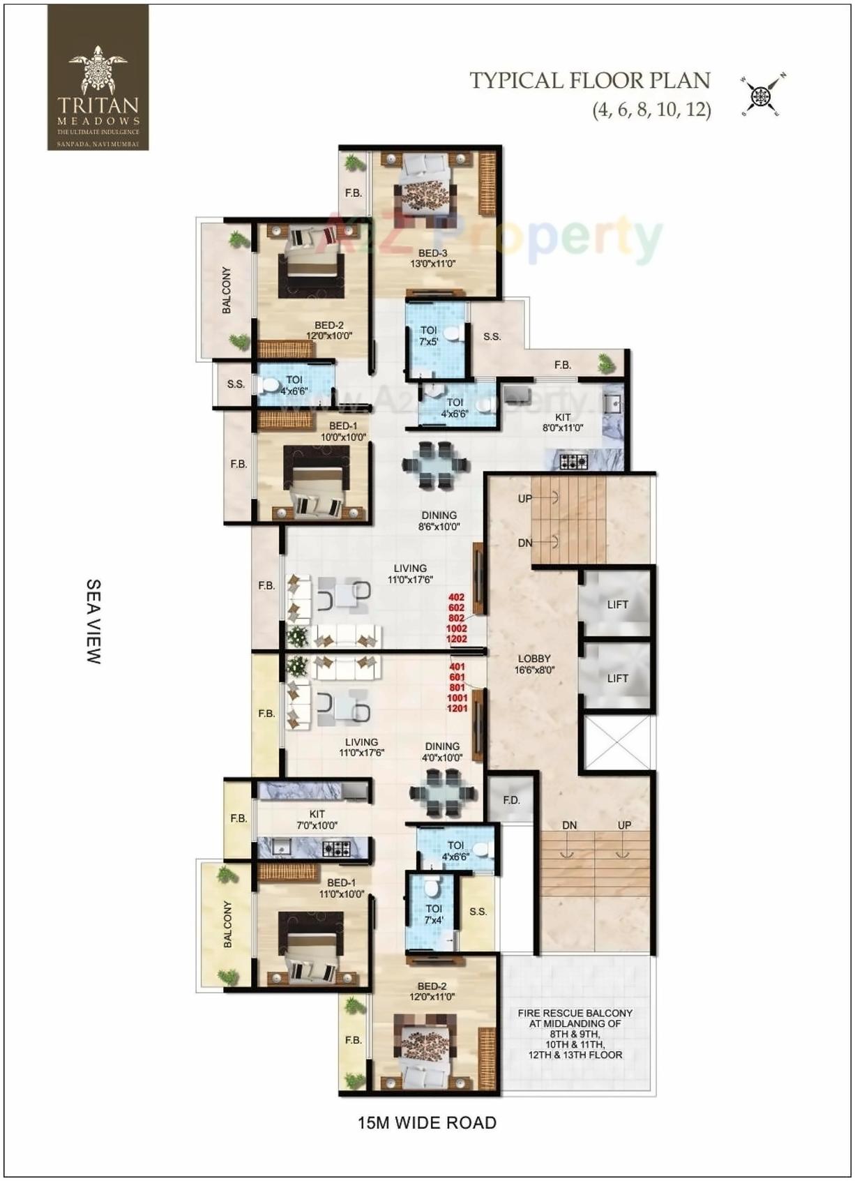 Layout of real estate project Tritan Meadows located at Navi-mumbai-m-corp, Thane, Maharashtra