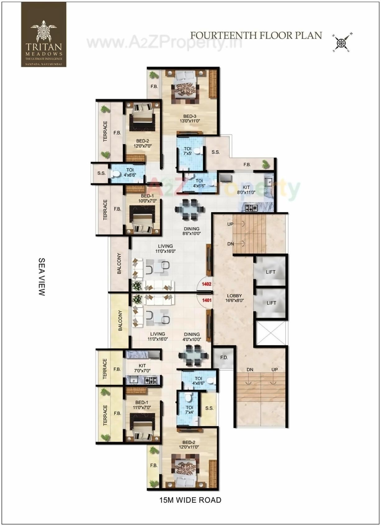Layout of real estate project Tritan Meadows located at Navi-mumbai-m-corp, Thane, Maharashtra